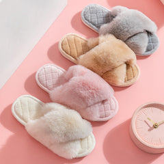 Cross Plush Slippers