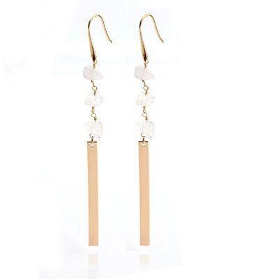 Classic Copper Metal Long Earrings