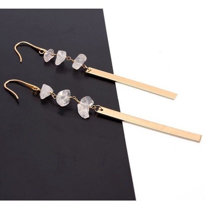 Classic Copper Metal Long Earrings