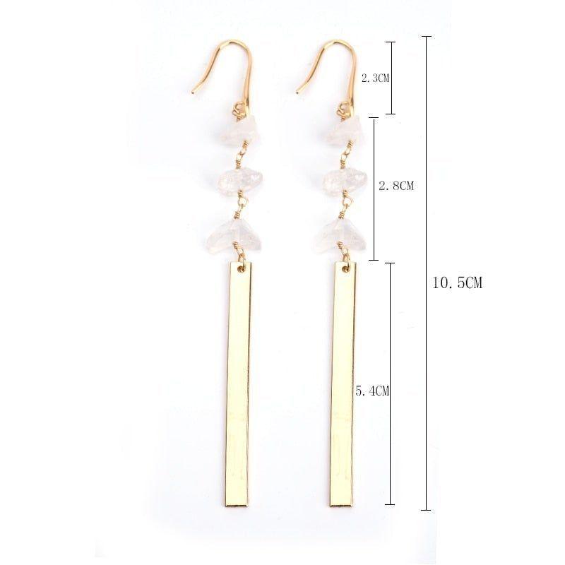 Classic Copper Metal Long Earrings