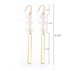 Classic Copper Metal Long Earrings