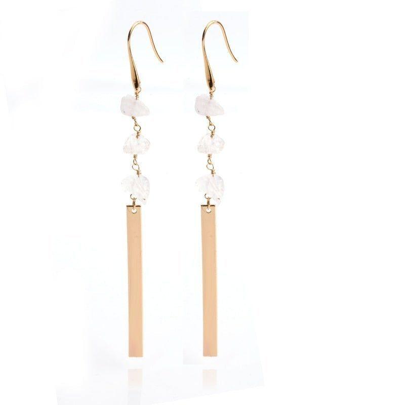 Classic Copper Metal Long Earrings