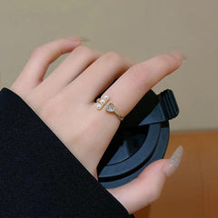 Classic Double Shell Open Finger Rings