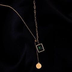 Classic Gem Square Stainless Steel Necklaces