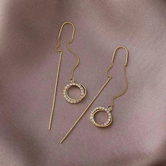 Classic Pearl Heart Long Earrings