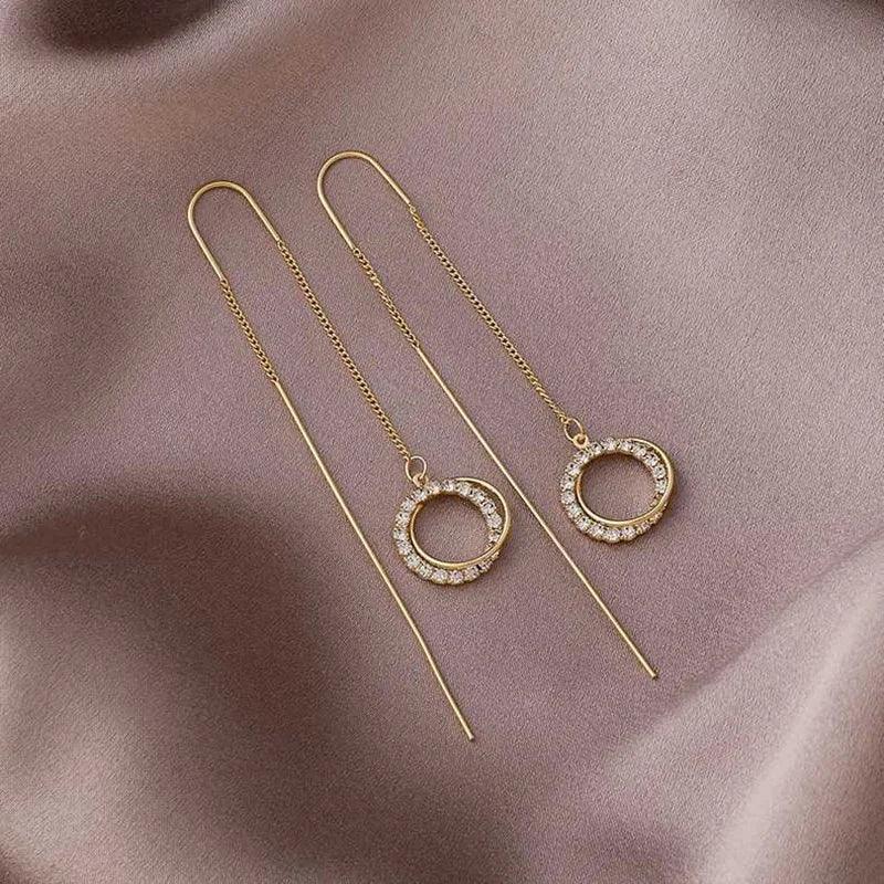 Classic Pearl Heart Long Earrings