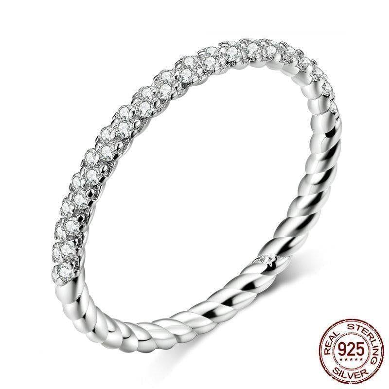 Clear CZ 925 Sterling Silver Finger Rings