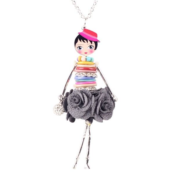 Colorful Crystal Handmade French Doll Necklace