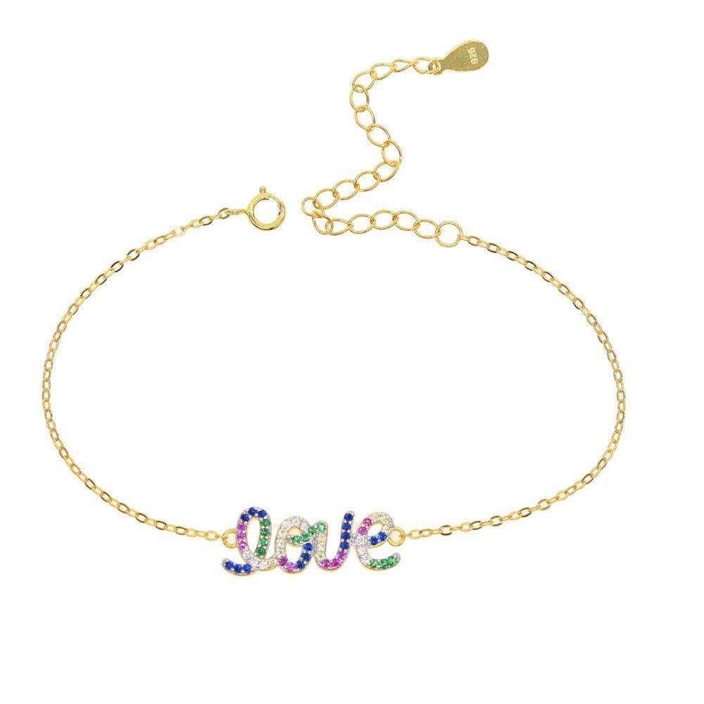 Crystal Love Letters 925 Sterling Silver Bracelets