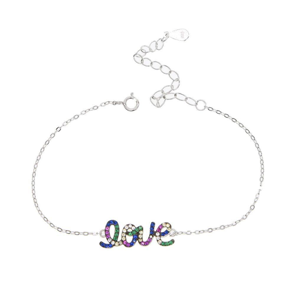 Crystal Love Letters 925 Sterling Silver Bracelets