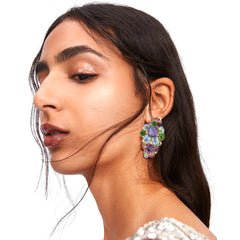 Flaxmaker Geometric Colored Crystal Earrings