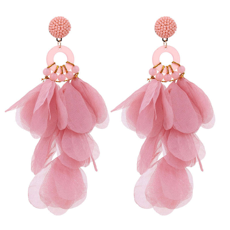 Fabric Floral Earrings