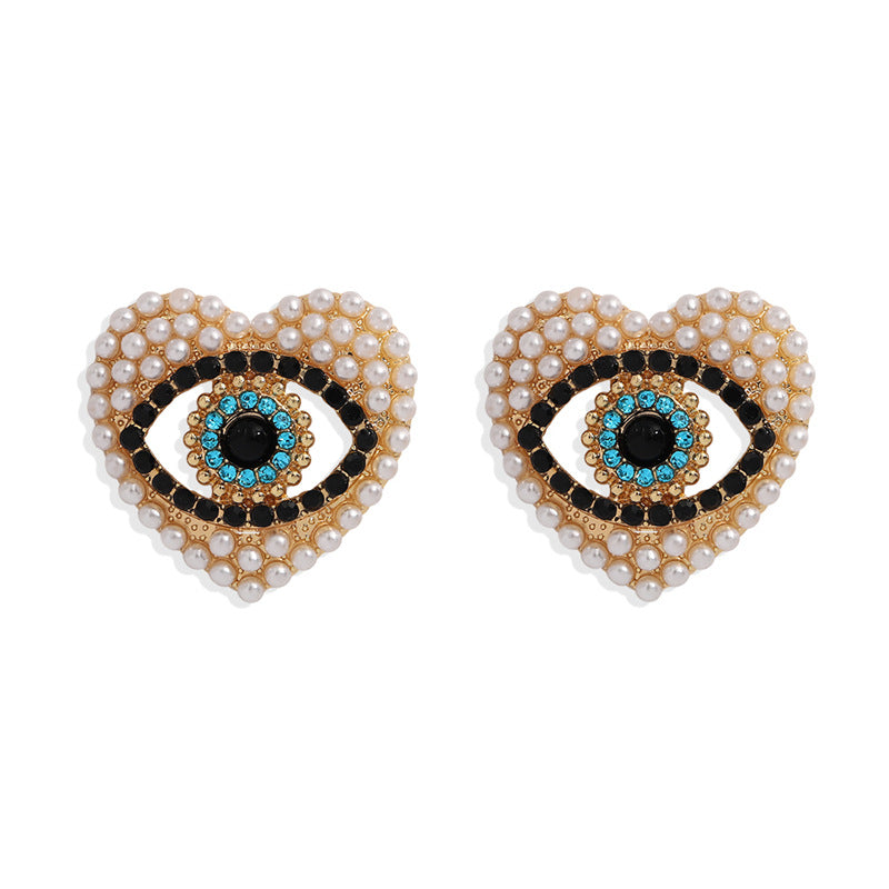 Heart Shape Devil's Eye Earrings