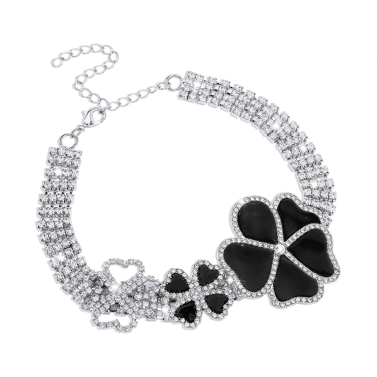 Geometric Flower Diamond Necklace Flaxmaker