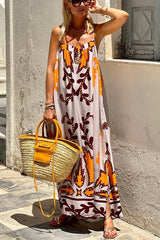 Sunday＊s Color Palette Ethnic Printed Loose Cami Maxi Dress