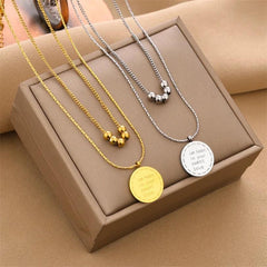 Double Layered Classic Letter Stainless Steel Necklace