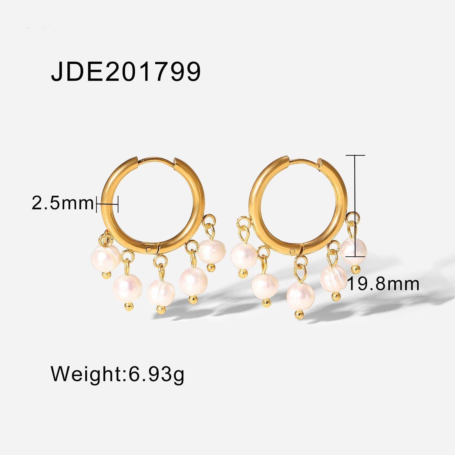 Drop Earrings Small Circle Pearl TYS0149