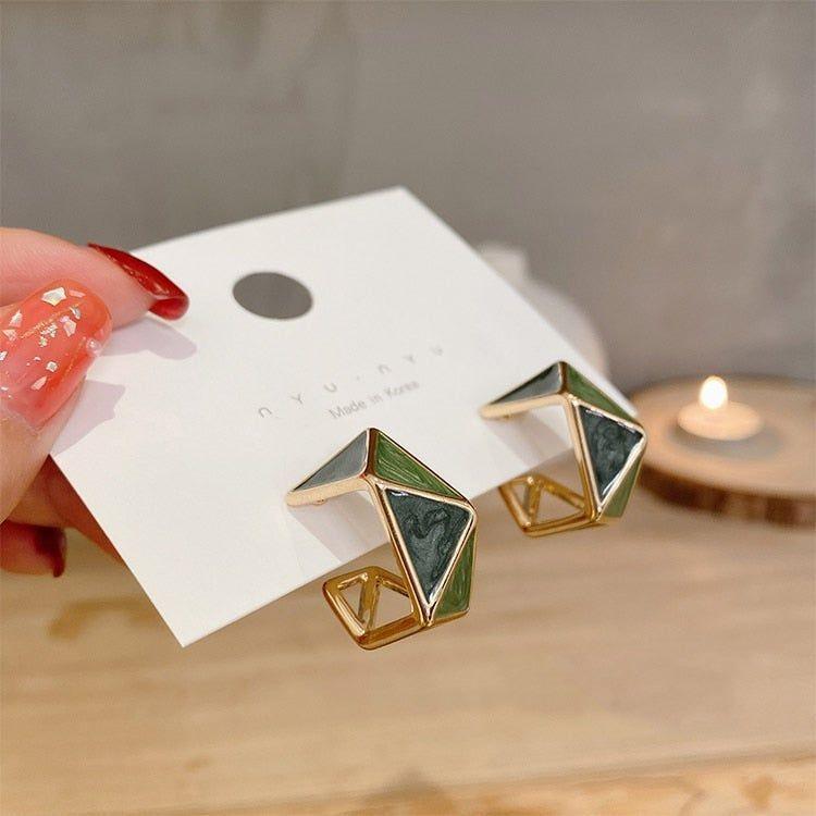 Drop Glaze Geometric Dangle Earrings