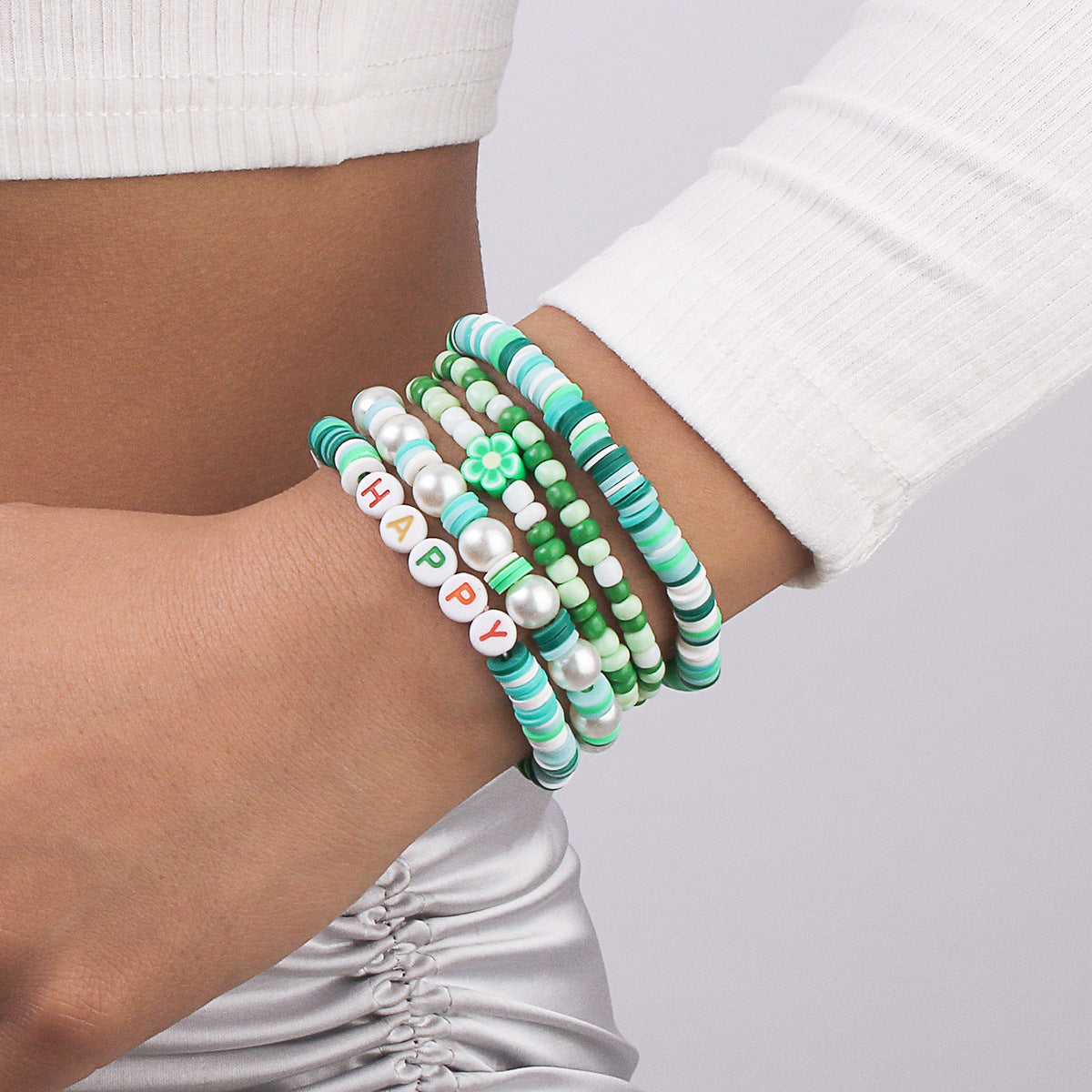 Ethnic Style Letters Beaded Color Bracelet