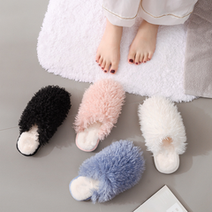 Candy color head breathable plush slippers