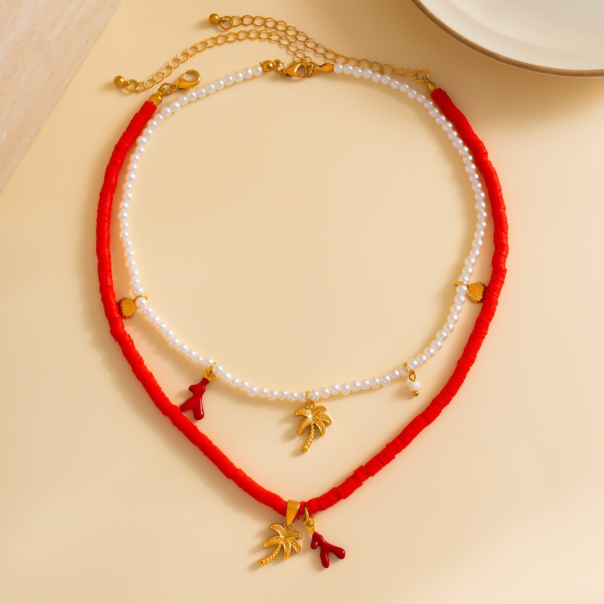 Imitation Pearl Shell Multi-layer Necklace