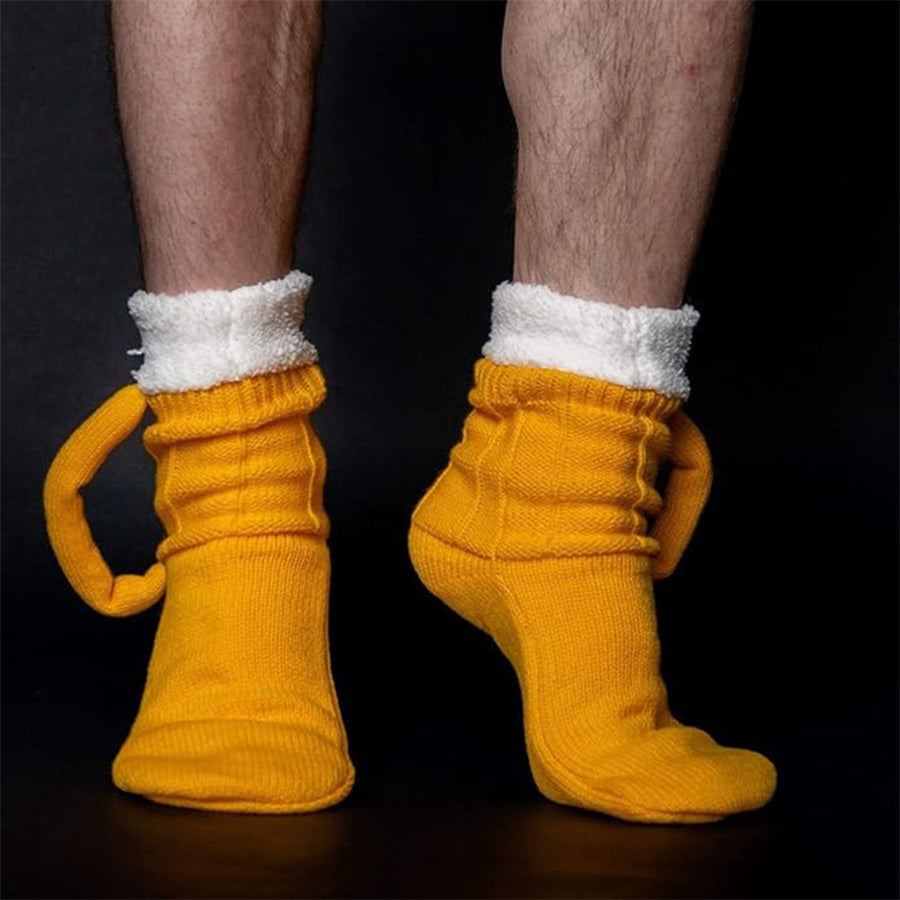 Calcetines de punto con forma de jarra de cerveza 3D, unisex 