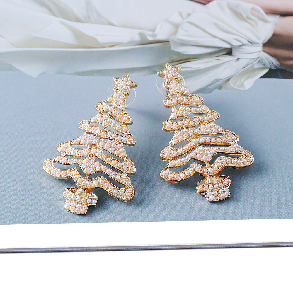 Creative Christmas Pearl Earrings