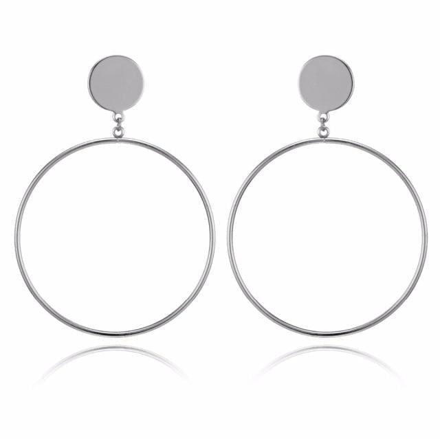 Earring Big Circle Round Hoop Earrings Statement Golden Punk Charm