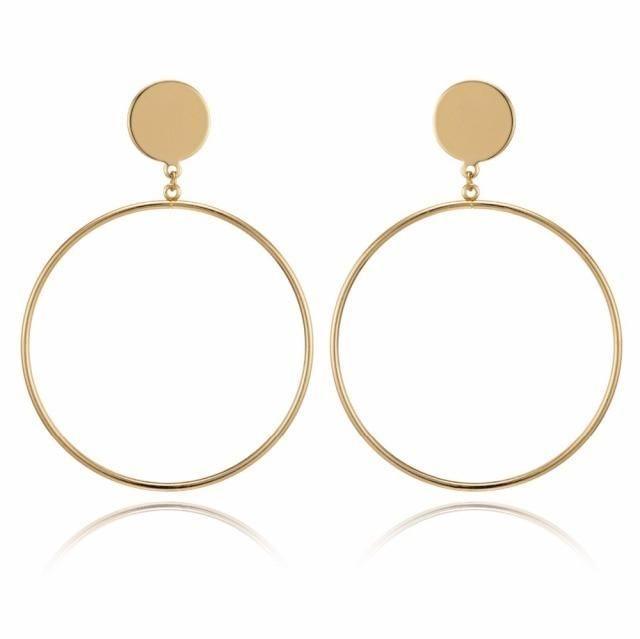 Earring Big Circle Round Hoop Earrings Statement Golden Punk Charm