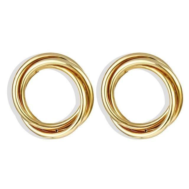 Earring Big Circle Round Hoop Earrings Statement Golden Punk Charm