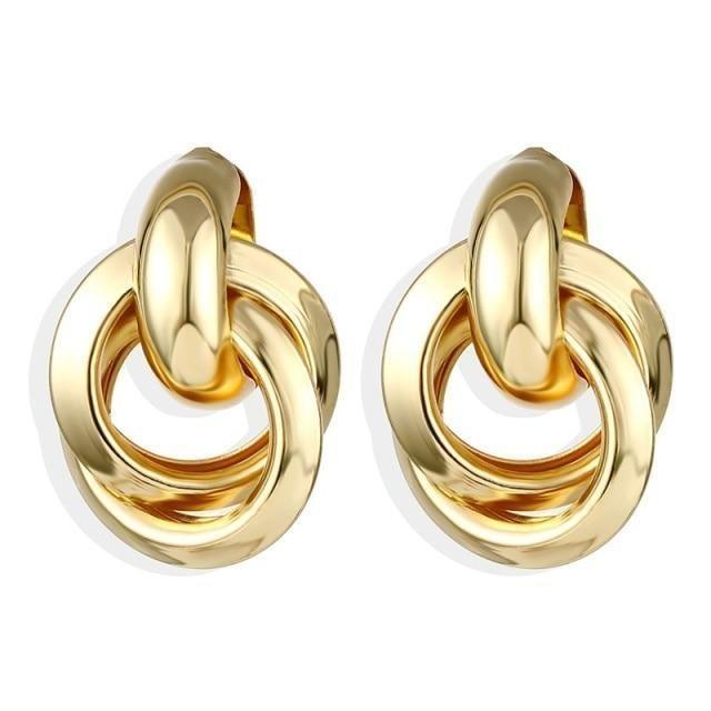 Earring Big Circle Round Hoop Earrings Statement Golden Punk Charm