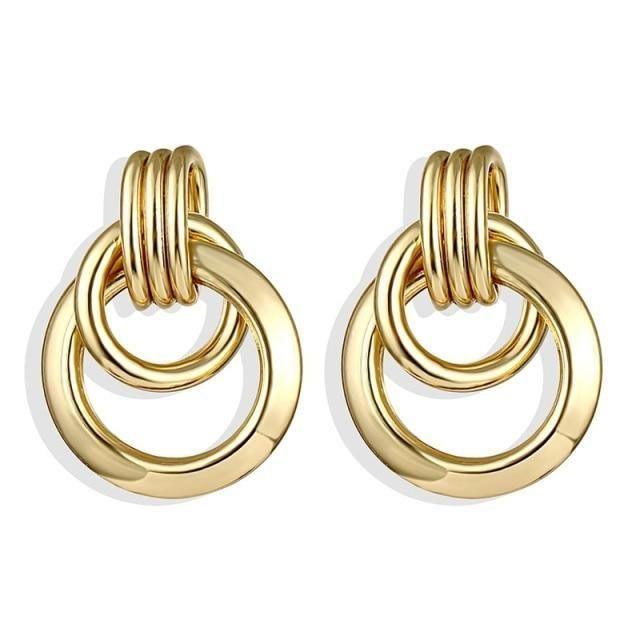 Earring Big Circle Round Hoop Earrings Statement Golden Punk Charm