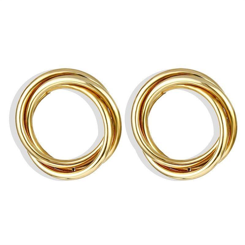 Earring Big Circle Round Hoop Earrings Statement Golden Punk Charm