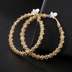 Earring Trendy Vintage Big Round Hoop Clip on Earrings Punk Charm