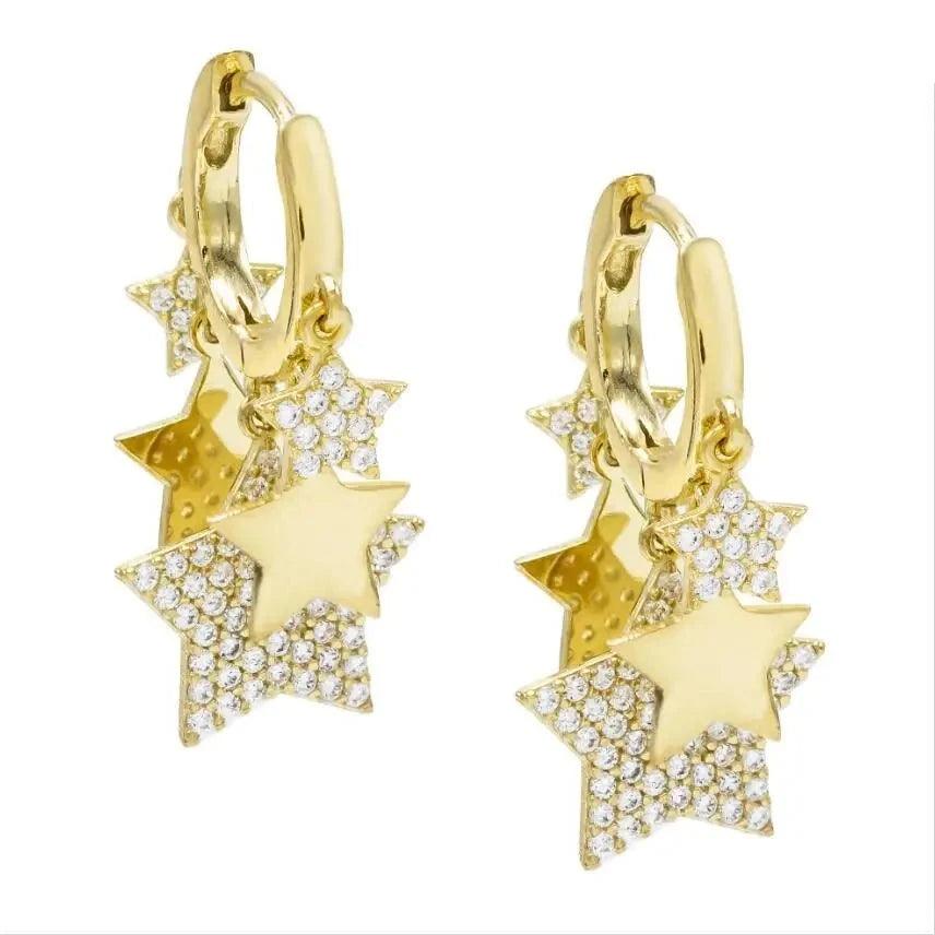 Earring Accessories Gold Star Hoop Metal 14K Copper YOS0312