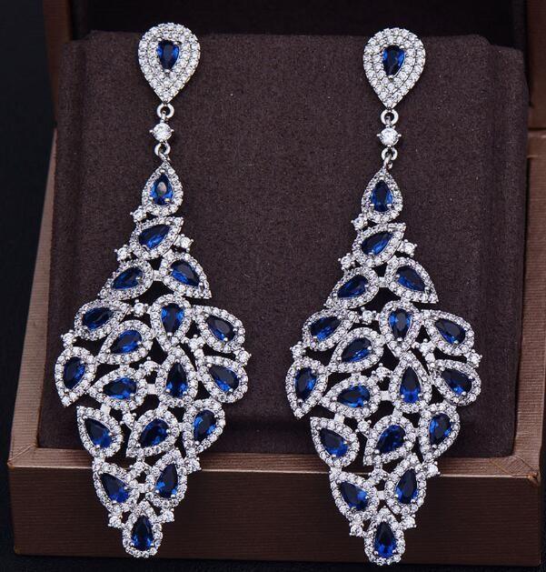 Earrings Big Long Austrian Crystal