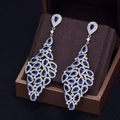 Earrings Big Long Austrian Crystal