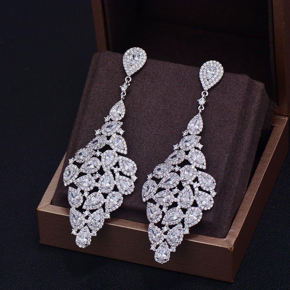 Earrings Big Long Austrian Crystal