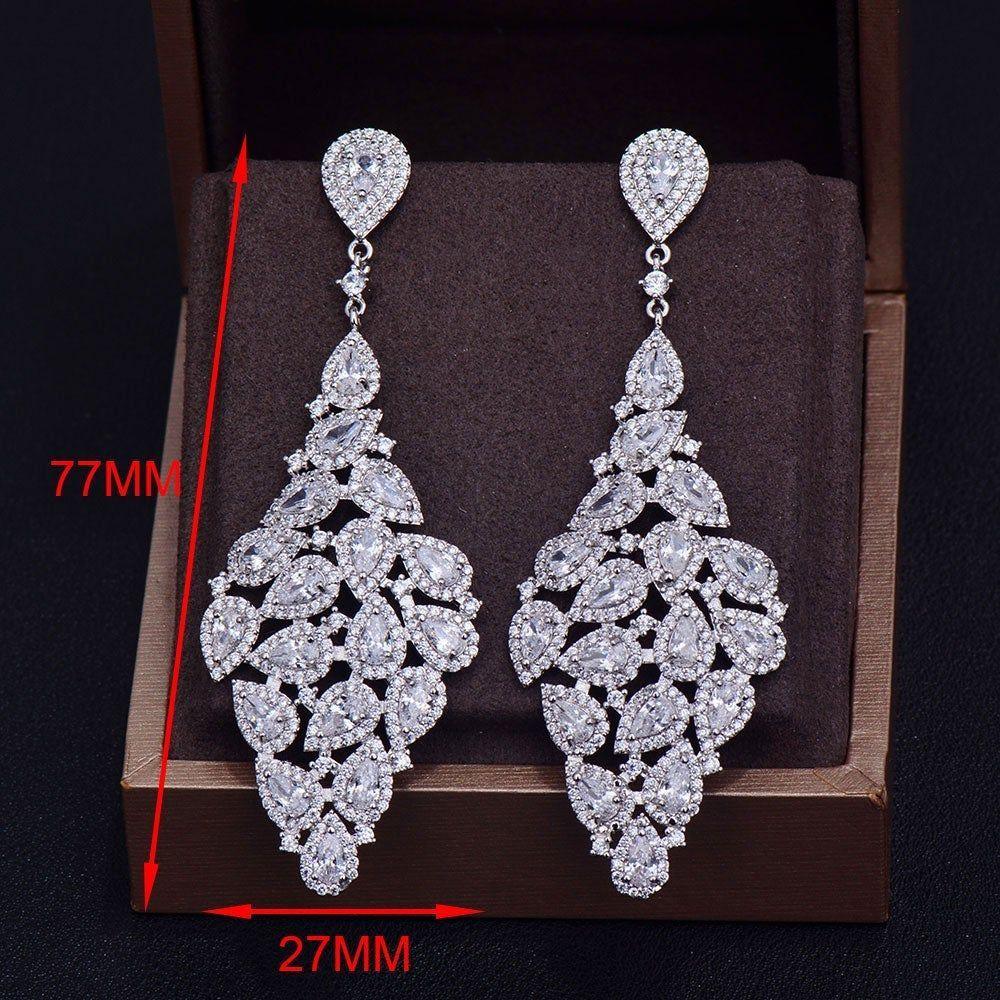 Earrings Big Long Austrian Crystal