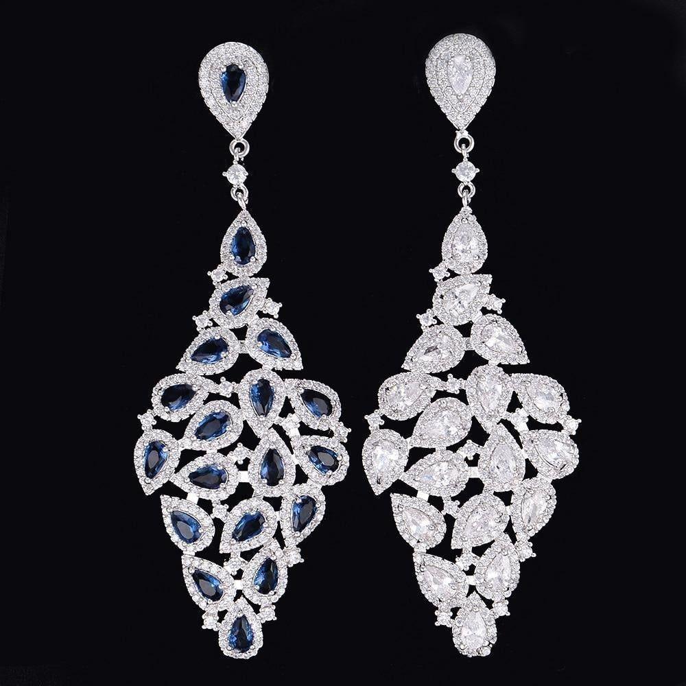 Earrings Big Long Austrian Crystal