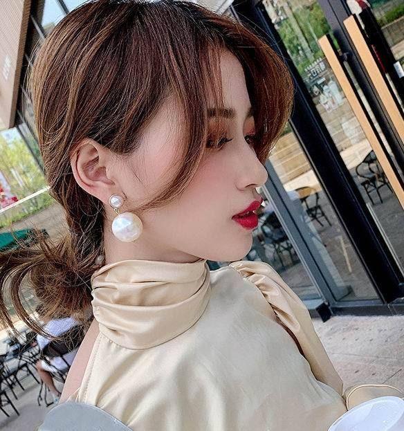 Earrings Big Pearl Korean Style