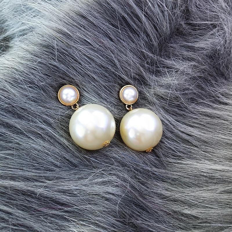 Earrings Big Pearl Korean Style