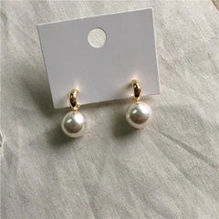 Earrings Big Simulated Pearl