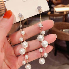 Earrings Big Small Pearl Long Earrings