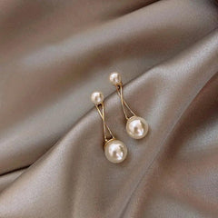 Earrings Double Pearl