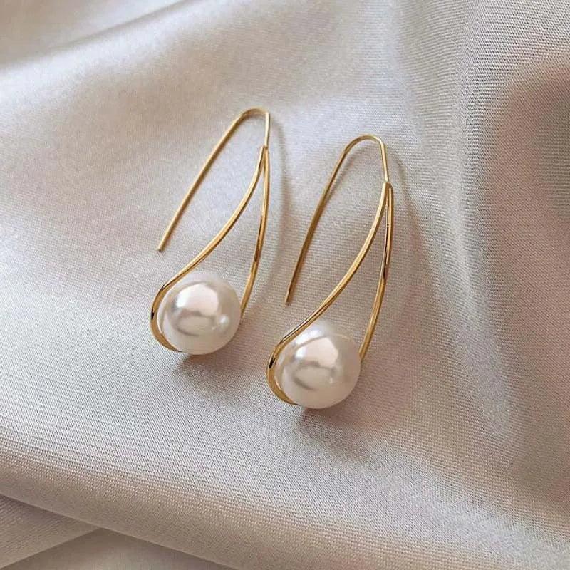 Earrings Double Pearl