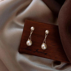 Earrings Double Pearl