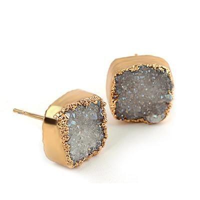 Earrings Square Quartz