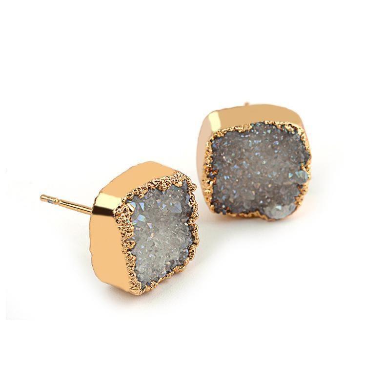 Earrings Square Quartz