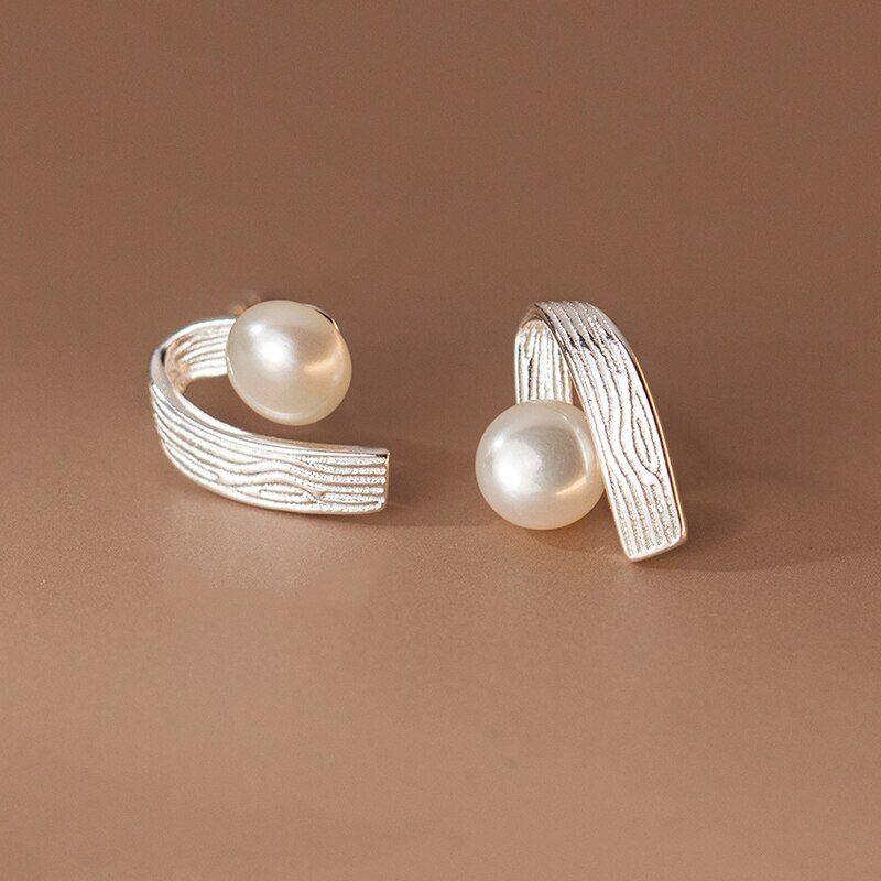 Earrings Geometric Simulated Pearl